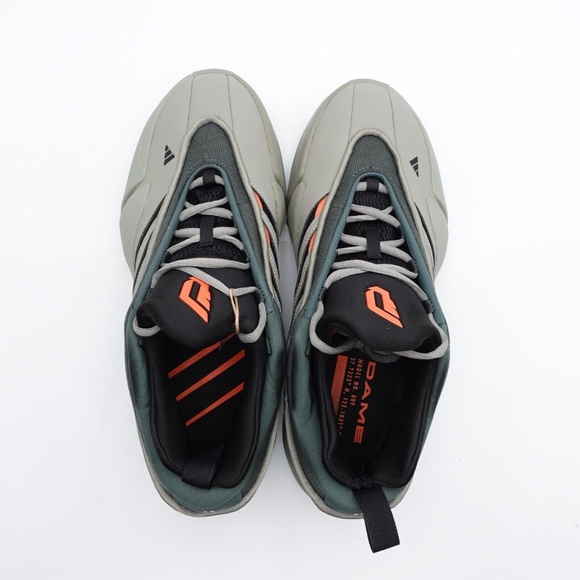 NEW adidas Dame 9 Basketball Shoes Men\'s JI1939 Silver Pebble/Legend Ivy/Orange main image 11